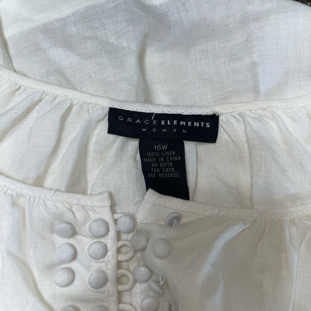 GRACE ELEMENTS LINEN TOP - Picture 3 of 7